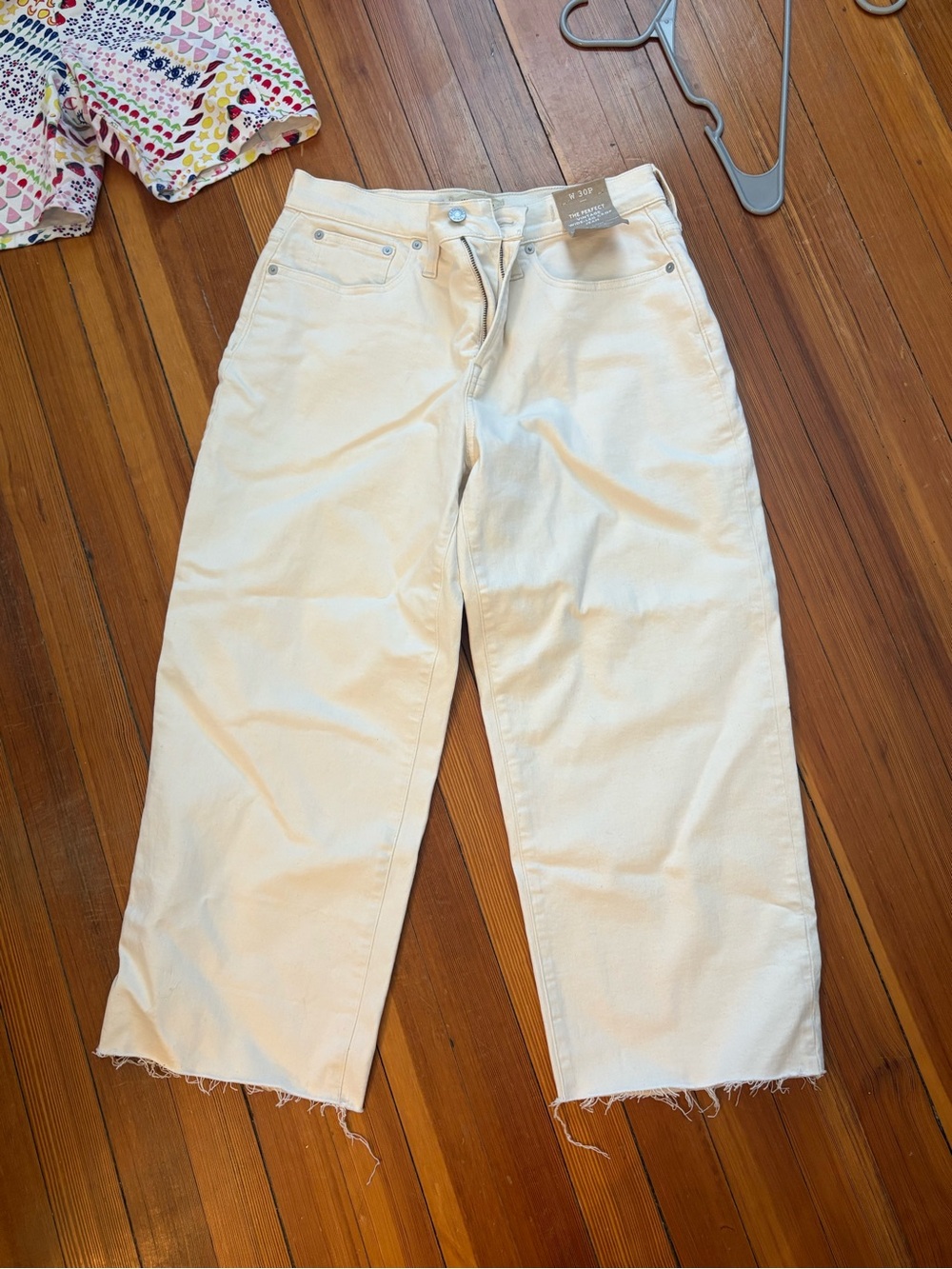 Madewell High-Rise Wide Leg Jeans in Off-White